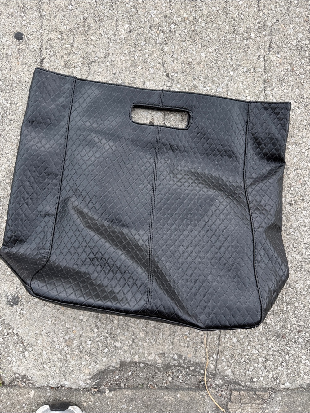 Black Tote Bag with Cutout Handles. NWOT